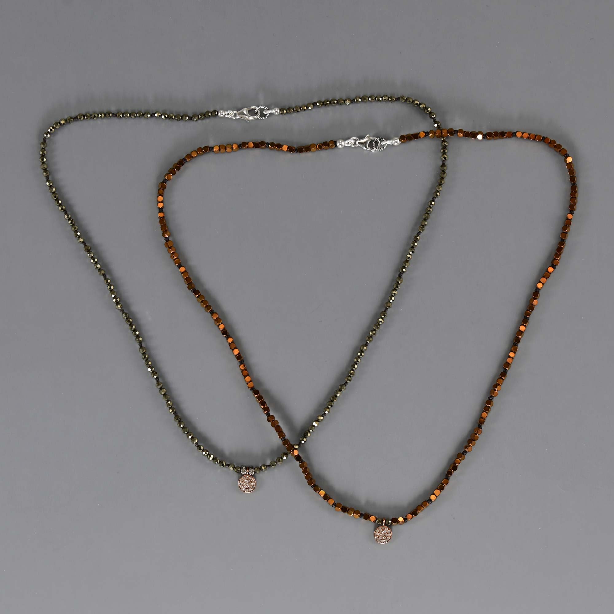 Everyday sparkle necklaces,Hematine,Diamonds & Silver x